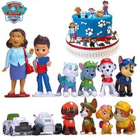 ชุดของเล่น Paw Patrol 12ชิ้น,โมเดลของเล่นทำจาก PVC สุนัขลาดตระเวนสำหรับตกแต่งเค้กวันเกิดของขวัญสำหรับเด็ก