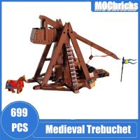 Trebuchet ยุคกลางประกอบของเล่นเพื่อการศึกษาบล็อกสร้างรถม้าศึกโบราณยุคกลางสำหรับตัวต่อสำหรับเด็กของเล่นเด็ก MOC 141541