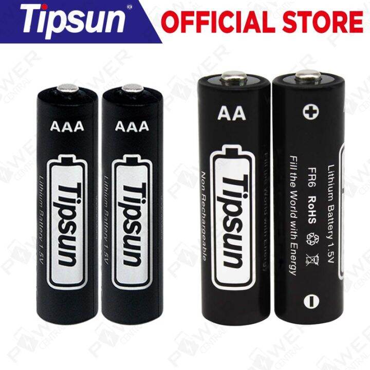 ☞2 Pack Tipsun AA AAA Lithium Batteries, 2900mAh 1100mAh Energy Double