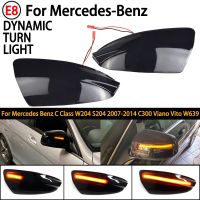 2Pcs For Mercedes Benz C Class W204 S204 2007-2014 C300 Viano Vito W639 LED Dynamic Turn Signal Light Side Mirror Indicator Lamp