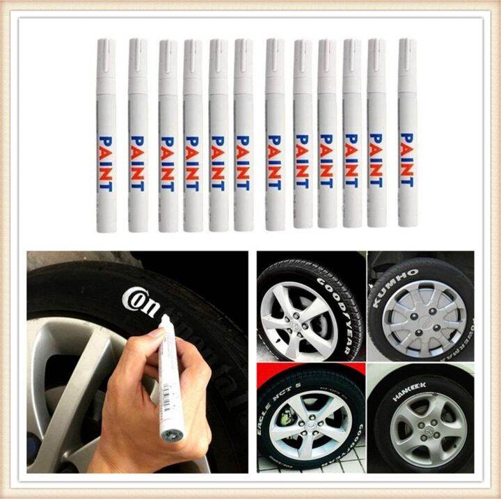 Car Tyre Tread White Waterproof Permanent Paint Marker Pen for Kia