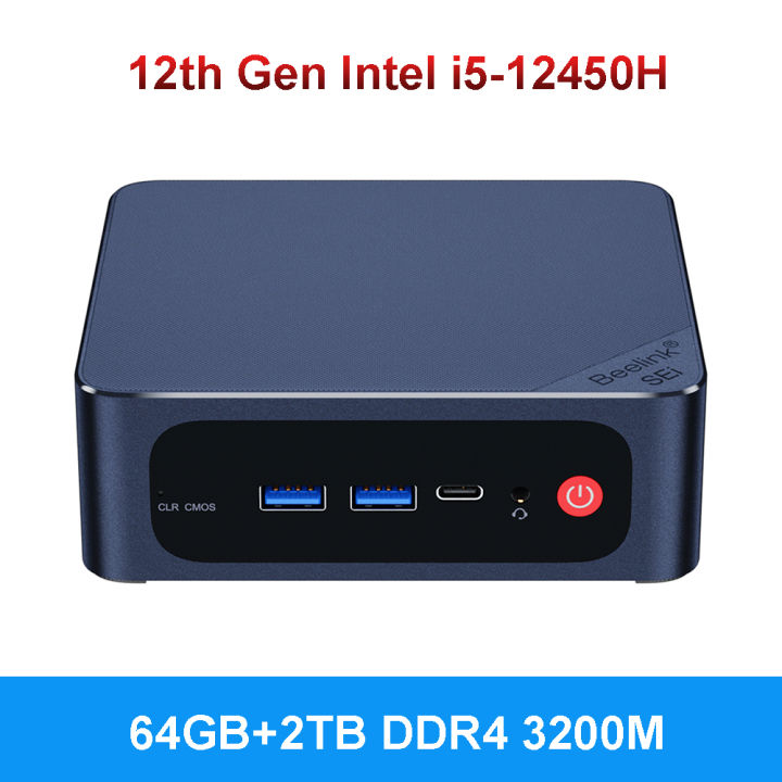 beelink-คอมพิวเตอร์ขนาดเล็กเกมคอมพิวเตอร์ขนาดเล็ก-sei-12-i5-12450h-win11โปร-ddr4-3200mhz-nvme-ssd-wifi-6-bt5-2-1000m-type-c-ออฟฟิศคอมพิวเตอร์ขนาดเล็กคอมพิวเตอร์ตั้งโต๊ะ