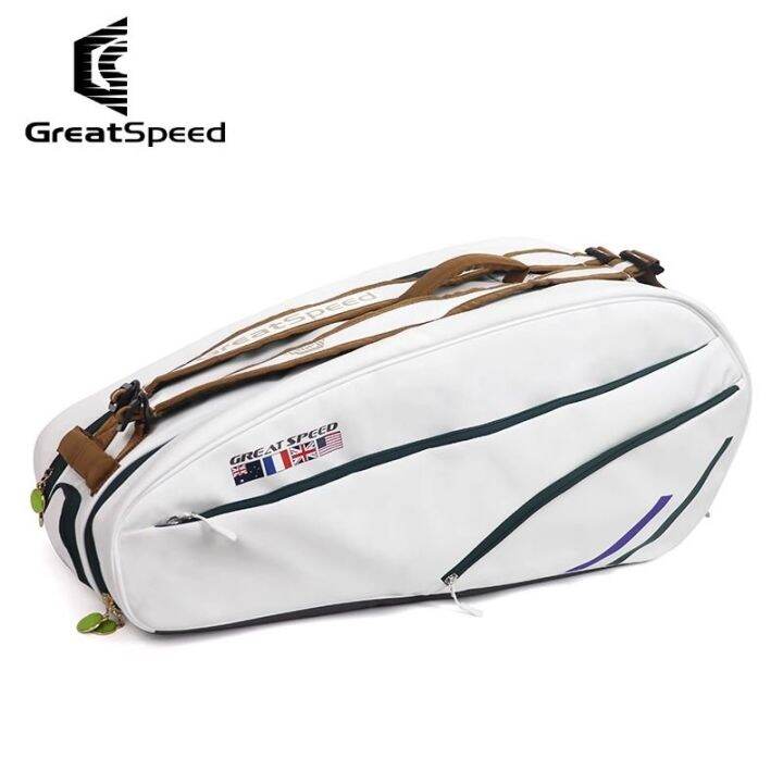 กล่องไม้แบดมินตันเทนนิส4แกรนด์สแลมใน6ปากกา-greatspeed-ไหล่ข้างเดียวที่เก็บรองเท้าแบบอิสระรุ่นวิมเบิลดัน