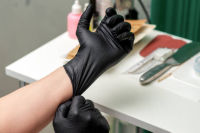 ถุงมือยาง Latex Food Grade Gloves กล่อง 100 ชิ้น สีดำ Black Size S/M/L