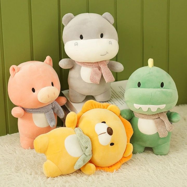 dyjjd-birthyday-gift-23cm-children-gift-home-decor-animal-dolls-cartoon-animal-pig-plush-doll-lion-plush-toy-dnosaur-stuffed-toys-hippo-plush-pillow