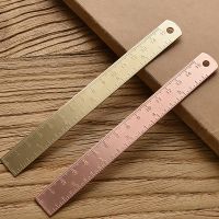 【CC】◄۞  15Cm Straight Ruler for School Office Students Stationery Metal Painting Tools Gold Measuring