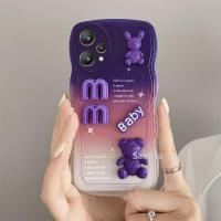 คลังสินค้าพร้อมสำหรับ Realme 9 4G เคสซิลิโคนนิ่มลายหยักสามมิติการ์ตูนหมีน่ารัก Realme 9 Pro Plus เคสโทรศัพท์