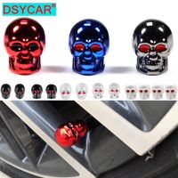 ❇✲ DSYCAR 4Pcs/Set Universal Car Skull Style Antirust Copper Core Motorcycle Bike Car Wheel Tyre Tires Valve Stem Caps