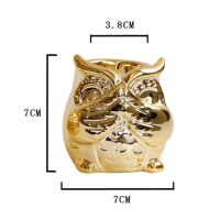 Hot New Tealight CandleHolder Golden Ceramic Owl Candlesticks Holder For Wedding And Gift