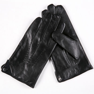 2021Gours Winter Genuine Leather Gloves Men Black Goatskin Driving Finger Gloves New Arrival Fashion Brand Mittens Warm GSM028