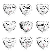 new free shipping 4pcs/lot nan best friends sister granddaughter thank you diy jewelry bead fit charms bracelet X065