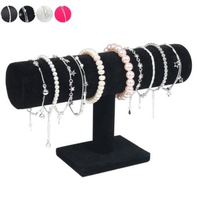 ♂ Portable Velvet/PU Leather Bracelet Bangle Necklace Display Stand Holder Watch Jewelry Organizer T-Bar Rack AIC88