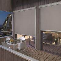 ใหม่ Blackout Roller Blinds (Cassette Top Side Rails Covered) กันฝุ่นในร่มกลางแจ้ง Window Shades ขนาดที่กำหนดเอง