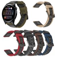 trterth 22mm Nylon Leather Strap For Huawei Watch 3 Pro Bracelet Sport Watch Band For Huawei Watch GT 2 GT 3 46mm Runner 2E Wristband