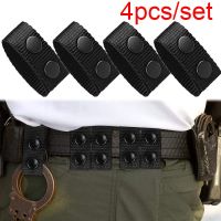 4pcs Adjustable Thickened Tactical Belt Buckle Police Military Accessories Double Snap Buckle Nylon Tactical Belt Loop Retainer Belts