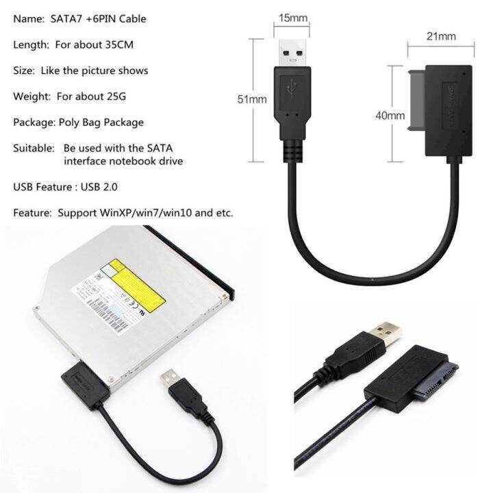 chaunceybi-pzzpss-usb-to-sata-ii-7-6-13pin-converter-cable-laptop-cd-dvd-rom-slimline-drive-hdd-caddy