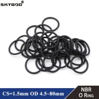 卍✱ 50pc NBR O Ring Seal Gasket Thickness CS 1.5mm OD 5 80mm Nitrile Butadiene Rubber Spacer Oil Resistance Washer Round Shape Black