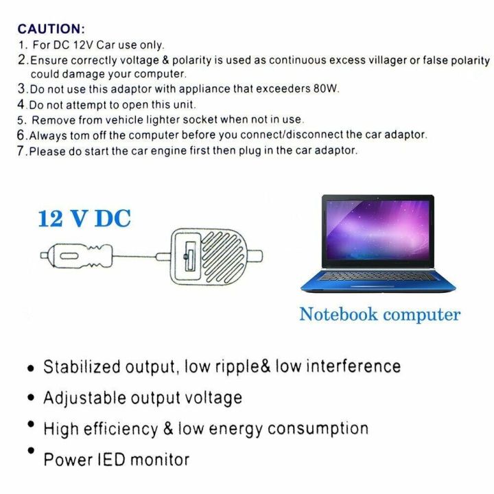 ที่ชาร์จแบบพกพา80w-อะแดปเตอร์รถยนต์-led-ออโต้ปรับได้ชุดอะแดปเตอร์จ่ายไฟเพาเวอร์8ปลั๊กแบบแยกส่วนได้รถยนต์แล็ปท็อปโน้ตบุ๊ค