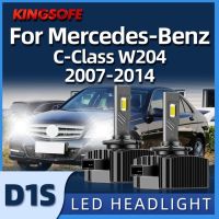 ไฟหน้ารถมอเตอร์ไซค์แบบ Led D1s รถยนต์2ชิ้นไฟสูงต่ำ6000K เหมาะสำหรับ Mercedes Benz C Class W204 2007 2008 2009 2010 2011 2012 2014 2013