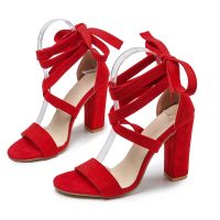 2023 Elegant Women Pumps High Heels Open Toe Sexy Women Sandals Soft Women Shoes for Lady High Heel Shoes Red Black Size 35-43