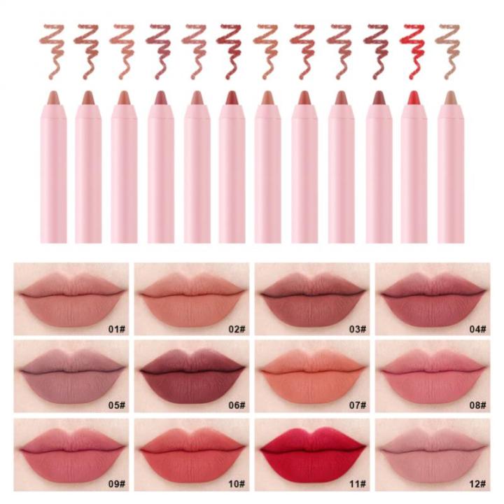 12-colors-matte-waterproof-velvet-nude-lipstick-pencil-sexy-makeup-long-lasting-outline-lips-contour-line-makeup-lipliner-pencil-cables-converters