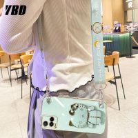 เคสสำหรับ Vivo โทรศัพท์กระจกแต่งหน้า YBD Y21A Y21E Y21T Y21S Y21 2021 Y33S Y33T Y21G V2111 V2110 V2109 V2135 V2140เฮลโลคิตตี้วงเล็บเชือกยาวสำหรับการใช้ร่างกายแบบ Srossbody