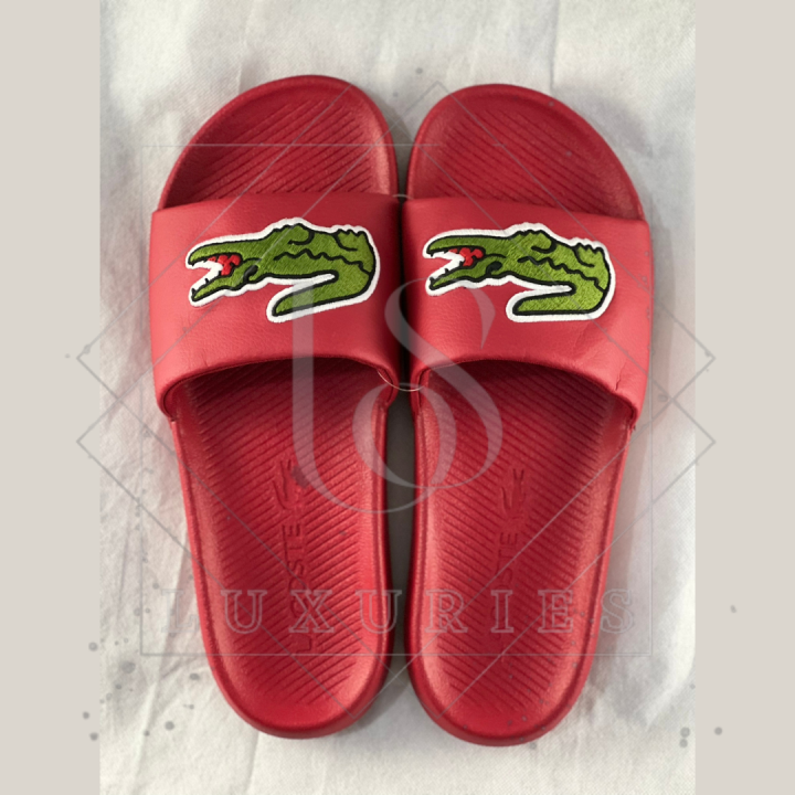 Lacoste Red Slides | Lazada PH