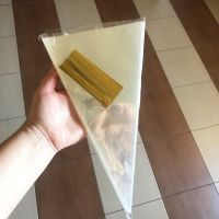 50pcs Clear Cellophane Packing Bag Transparent Candy Cone Bag Gift Bag Popcorn Plastic Bag Wrapping Wedding Birthday Party decor Gift Wrapping  Bags