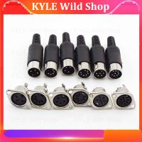 KYLE Wild Shop DIN Connector 3 4 5 6 7 8 Pin Core Male Female Power Plug Plastic Handle Mount Socket Hulled Panel Chassis Soldering