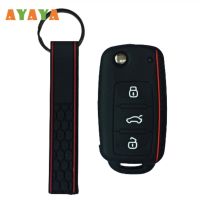 hgjmgkkk Silicone Flip Key Case Cover For Volkswagen VW Golf Polo Bora Beetle For SKODA Fabia Octavia For SEAT Leon Toledo Altea Ibiza