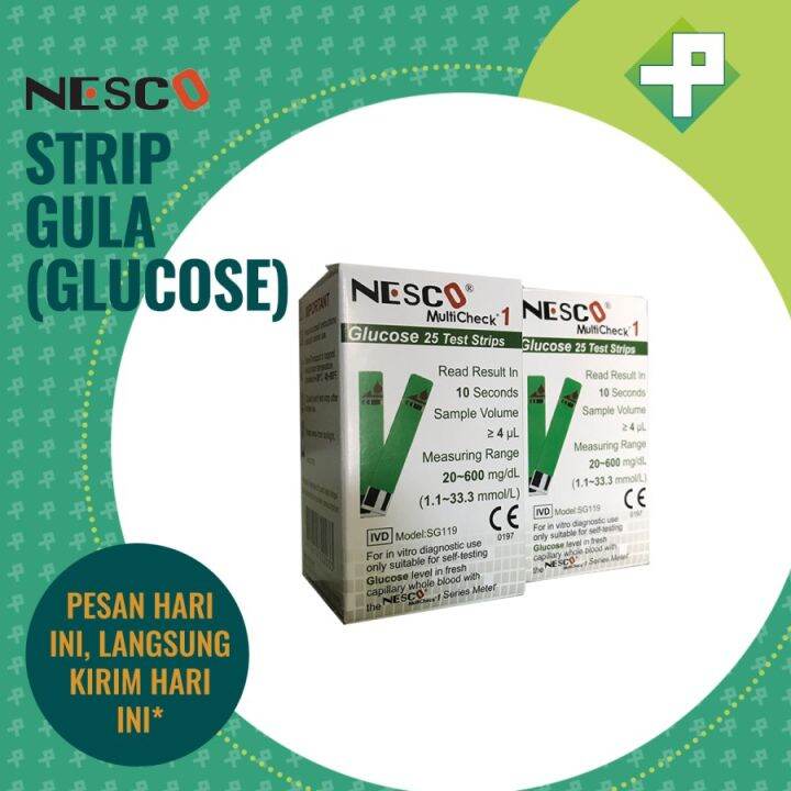 Strip Gula Darah Nesco Glucose Strip Isi S Lazada Indonesia