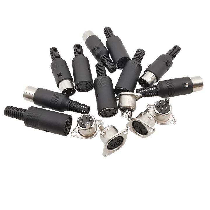 DIN Male / Female Plug 3/4/5/6/7/8 Pin Soldering Cables Connector DIN S