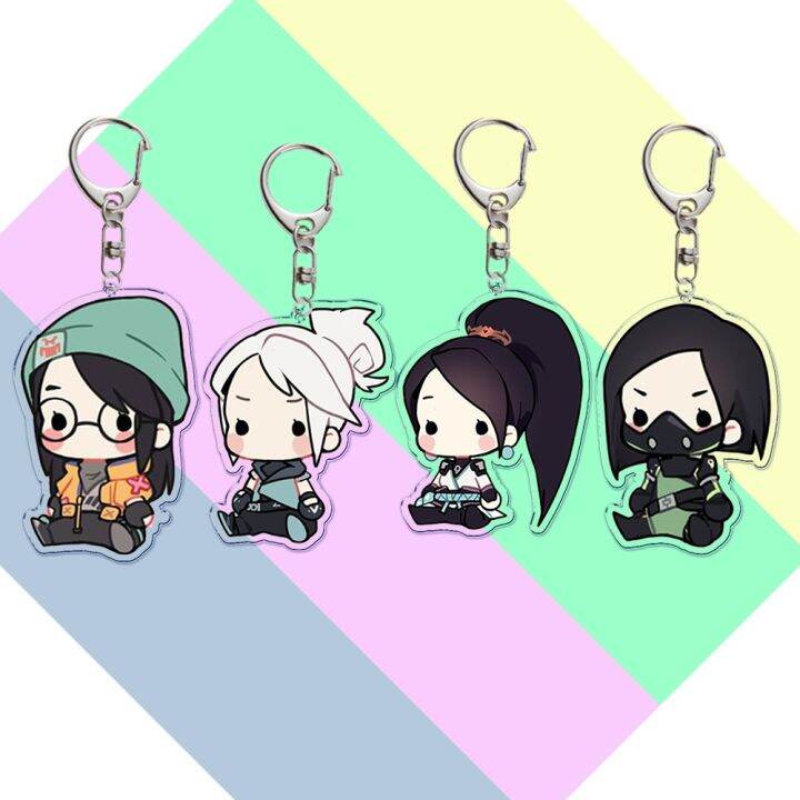 anime-valorant-acrylic-keychain-came-llaveros-key-chain-badge-cartoon-cosplay-pendant-accessories-jewelry-women-men-fans-gifts