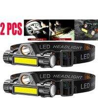 2pcs Usb Recharg Eable Waterproof Headlamp 18650 Powerful Led Flashlight Outdoor Lighting For Camping Hunting Fishing