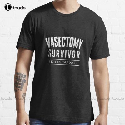 Vasectomy Survivor Trending T-Shirt 4Xl Mens T-Shirts High Quality Cute Elegant Lovely Kawaii Cartoon Sweet Cotton Tee Shirts