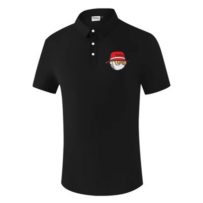 MALBON golf short-sleeved t-shirt mens polo shirt Golf ball printed clothing sports quick-drying elastic top Mizuno Malbon XXIO TaylorMade1 DESCENNTE ANEW Le Coq◆♣❈