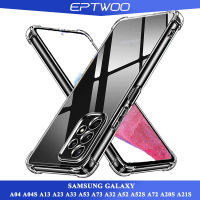 EPTWOO สำหรับ SAMSUNG GALAXY A25 A24 A34 A54 A14 A04 A04S A13 A23 A33 A53 A73 A32 A52 A52S A72 A20S A21S M33 M53 M32 M52 โทรศัพท์กรณีบางซิลิโคนโปร่งใสสี่มุมป้องกันปลอก FS-00