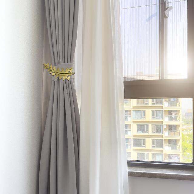 european-curtains-leaf-hook-shaped-holdbacks-tie-19x8cm-window-golden-iron-home-tiebacks