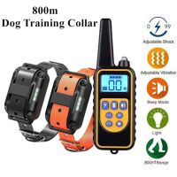 800M Electric Dog Training Collar Waterproof Pet Remote Control Rechargeable Training Dog Collar With Shock Vibration Sound 2023