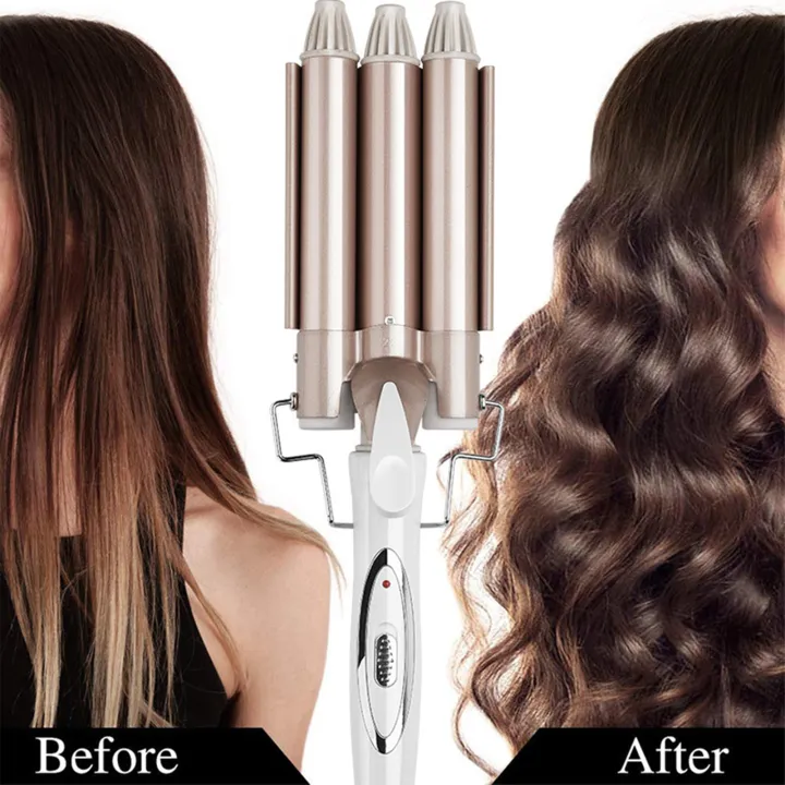 3 Barrels Curling Iron Hair Waver Large Wave Perm Curler，curler for long  and short hair Beach Waves | Lazada PH