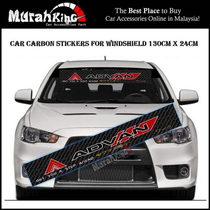 Advan Logo UNIVERSAL Car Carbon Stickers For Windshield 130cm X 24cm