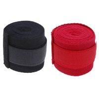 2 Pcs 2.5M Eslatic Cotton Sports Strap Boxing Bandage for Sanda Muay Thai Mma Taekwondo Hand Gloves Wraps, Black &amp; Red