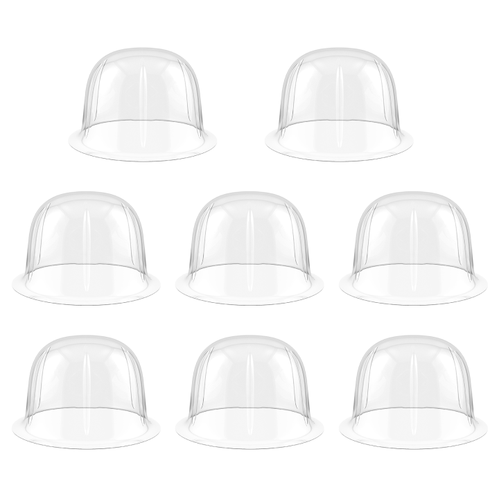 8ชิ้นพลาสติกหมวกผู้ถือโดมหมวกสนับสนุนผู้ถือหมวกยืนแสดงหมวกรูปร่างป้องกันสำหรับการเดินทางที่บ้าน