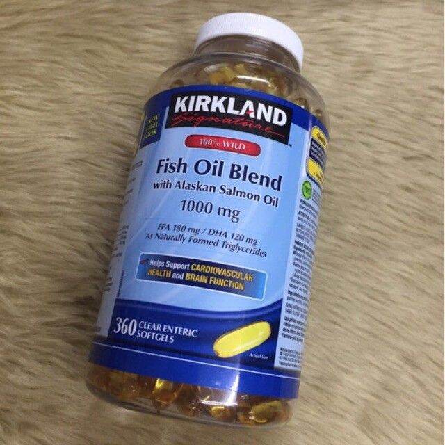 Kirkland Fish Oil Blend With Alaskan Salmon Oil 1000mg 360 Softgels