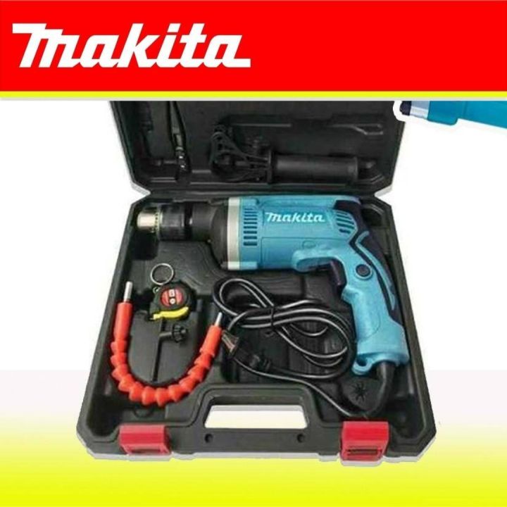 makita-ชุดกระเป๋าสว่านกระแทก-2-ระบบ-4-หุน-รุ่น-hp1630-สว่านกระแทกไฟฟ้า-16-mm