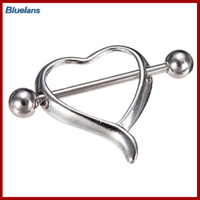 Bluelans®แท่งบาร์เจาะหัวนมรูปหัวใจแห่งความรักเซ็กซี่แหวนประดับเจาะร่างกายเครื่องประดับ1ชิ้น