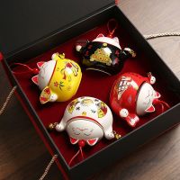 Zhaocai Cat หม้อชาเซรามิคหม้อชาซีลหม้อขนาดเล็ก Puer กล่องชาถังชาชุดอุปกรณ์เสริม Gift