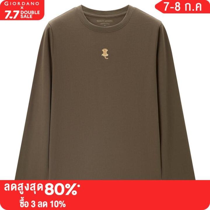 giordano-women-t-shirts-adorable-animal-print-100-cotton-quality-t-shirts-long-sleeve-crewneck-simple-basic-casual-tee-05322833