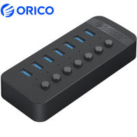 ORICO อุปกรณ์คอมพิวเตอร์ขยายสัญญาณ3.0 7ฮับ USB พอร์ตพร้อมที่ชาร์จ BC1.2ที่อะแดปเตอร์จ่ายไฟไฟ12V USB สำหรับ Macbook Pro