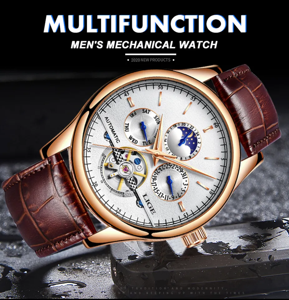 Relogio Masculin LIGE New Mens Watches Top Brand Luxury Automatic